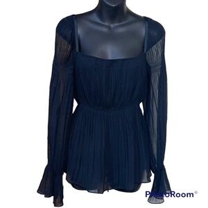 Gothic Fairy Blouse Elie Tahari Black Long Sleeve Sz M